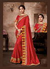 Red Colour Latest Fancy Designer Festive Wear Printed Silk Cord And Gota Embroidery 10916